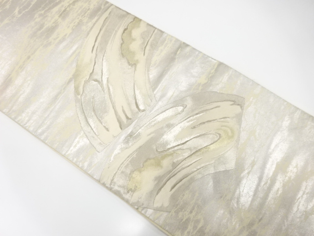 JAPANESE KIMONO / ANTIQUE FUKURO OBI / SILK / WOVEN JIGAMI PATTERN / BY HATTORI ORIMONO